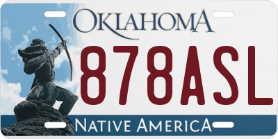 OK license plate 878ASL