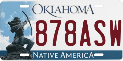 OK license plate 878ASW