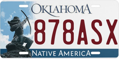 OK license plate 878ASX
