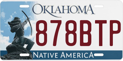 OK license plate 878BTP