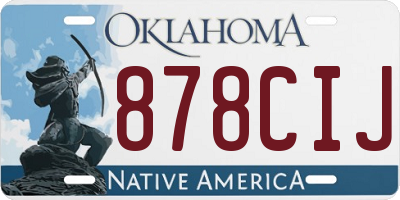 OK license plate 878CIJ