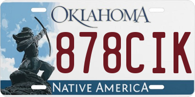 OK license plate 878CIK