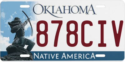 OK license plate 878CIV