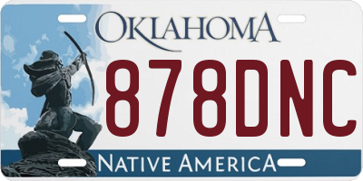 OK license plate 878DNC