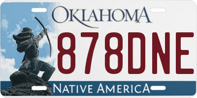 OK license plate 878DNE