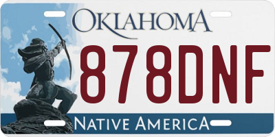 OK license plate 878DNF