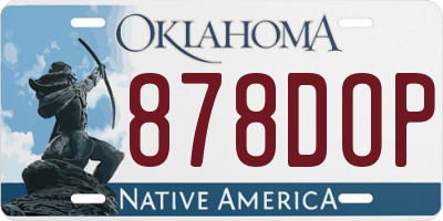 OK license plate 878DOP