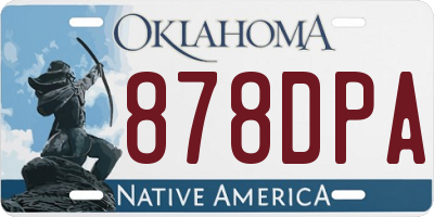 OK license plate 878DPA