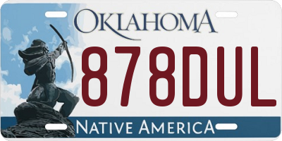 OK license plate 878DUL