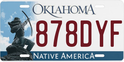 OK license plate 878DYF