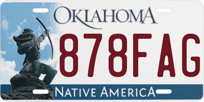OK license plate 878FAG