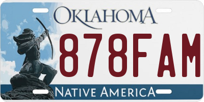 OK license plate 878FAM
