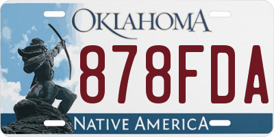 OK license plate 878FDA