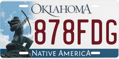 OK license plate 878FDG