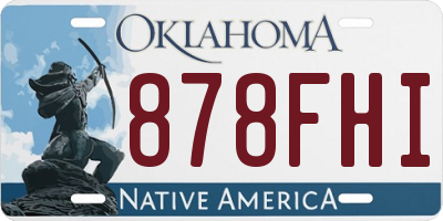 OK license plate 878FHI
