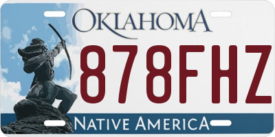 OK license plate 878FHZ