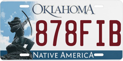OK license plate 878FIB