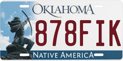 OK license plate 878FIK