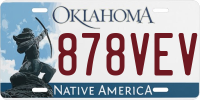 OK license plate 878VEV