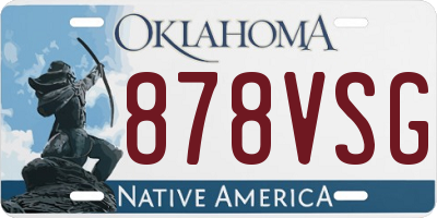 OK license plate 878VSG