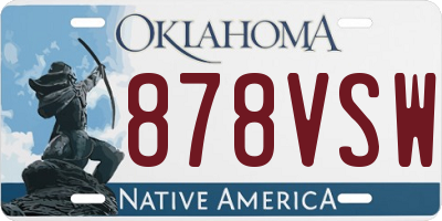 OK license plate 878VSW