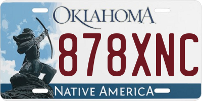 OK license plate 878XNC