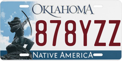 OK license plate 878YZZ