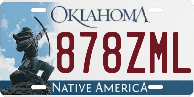 OK license plate 878ZML