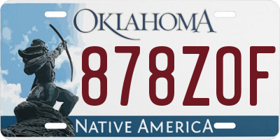 OK license plate 878ZOF