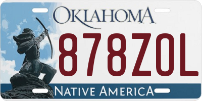 OK license plate 878ZOL