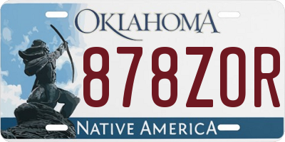 OK license plate 878ZOR