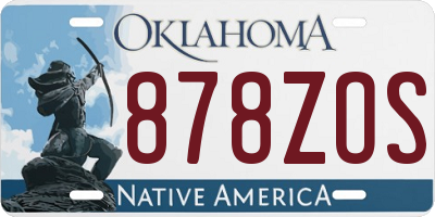 OK license plate 878ZOS