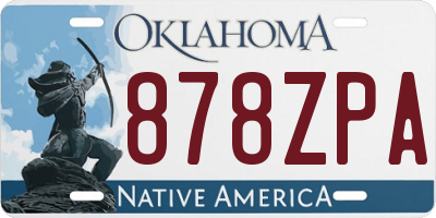 OK license plate 878ZPA
