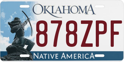 OK license plate 878ZPF