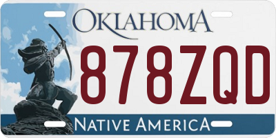 OK license plate 878ZQD