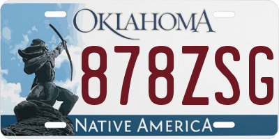 OK license plate 878ZSG