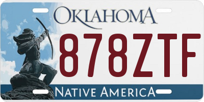 OK license plate 878ZTF