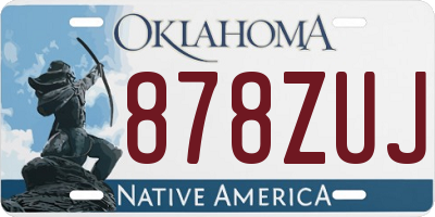 OK license plate 878ZUJ