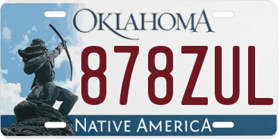 OK license plate 878ZUL