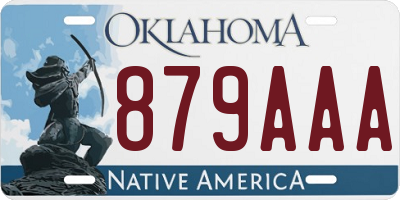 OK license plate 879AAA