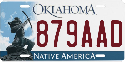 OK license plate 879AAD