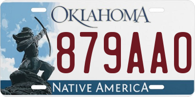OK license plate 879AAO