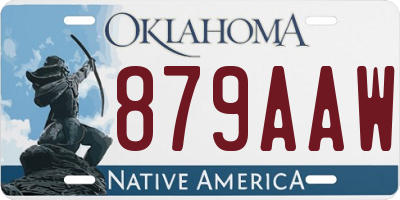 OK license plate 879AAW