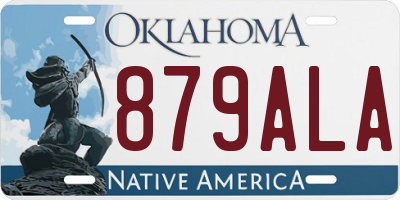 OK license plate 879ALA