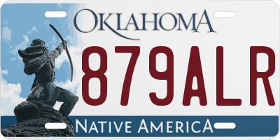 OK license plate 879ALR