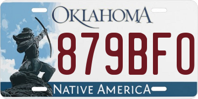 OK license plate 879BFO