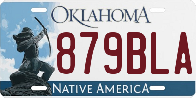 OK license plate 879BLA