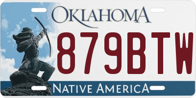 OK license plate 879BTW