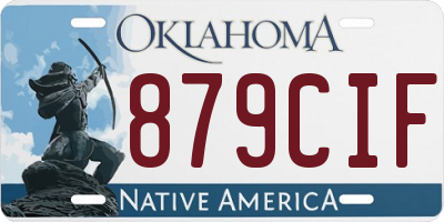 OK license plate 879CIF