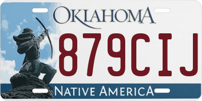 OK license plate 879CIJ